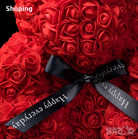 Плюшено мече с LED рози - подарък за мама, момиче, баба - комплект вечни рози 25 см, снимка 9 - Изкуствени цветя - 53562527