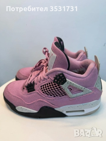Air Jordan 4 розови велурени маратонки размер 38, снимка 3 - Маратонки - 53403264