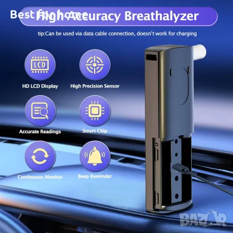 VEIPAO Професионален, преносим дрегер с 11 мундщука  и цифров  екран, снимка 2 - Друга електроника - 50301646