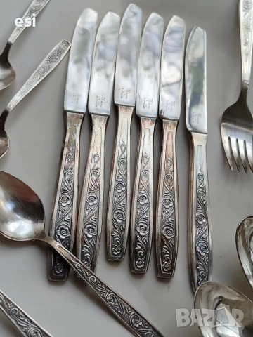 Посребрени руски прибори , снимка 3 - Антикварни и старинни предмети - 54119546