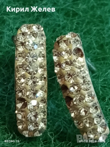 Сребърни обеци с ювелирно инкрустирани кристали много красиви елегантни 53691, снимка 2 - Обеци - 53411394