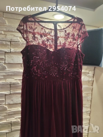 дамска рокля хл в цвят бордо 89лв, снимка 3 - Рокли - 51422724