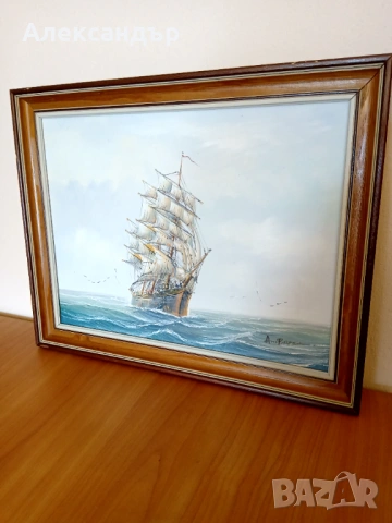 Маслена картина подписана, снимка 5 - Картини - 53919731