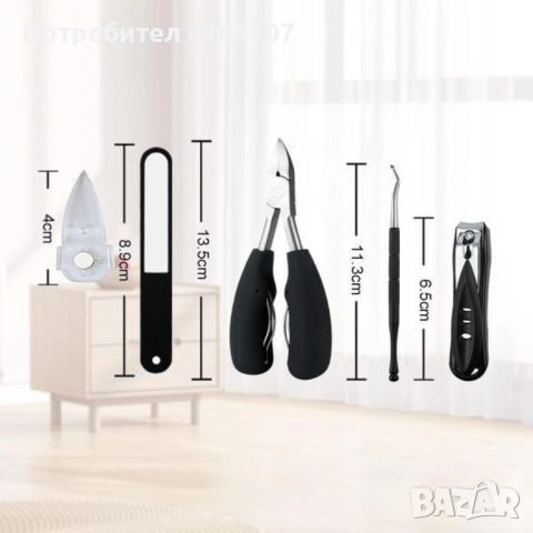 Професионален комплект за поддръжка на нокти – 5 части от неръждаема стомана, снимка 2 - Други - 52842174
