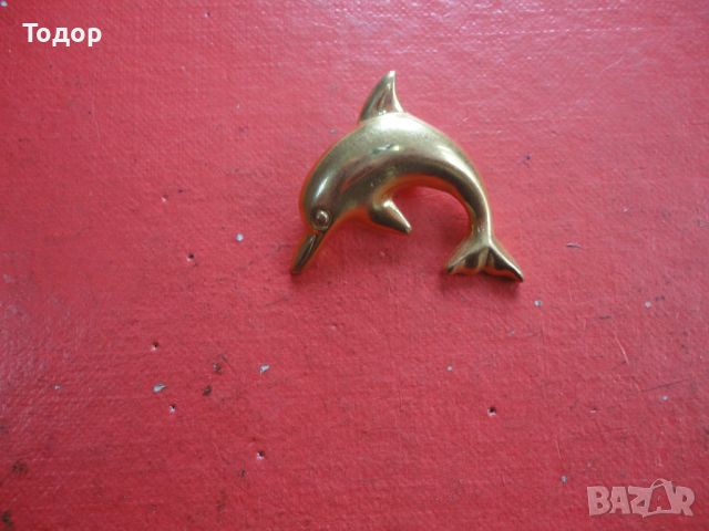 Позлатена брошка делфин , снимка 5 - Други - 46385902