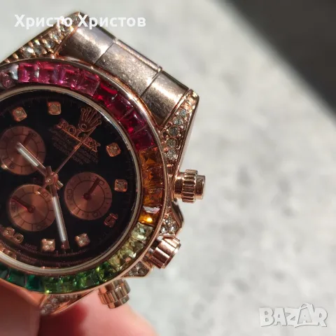 Дамски луксозен часовник Rolex Daytona Rainbow 🌈, снимка 3 - Дамски - 47008555