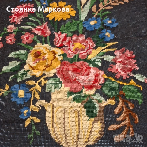 Нов гоблен-ваза с цветя, снимка 3 - Гоблени - 53372965