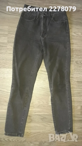 Дамски черни дънки с висока талия 