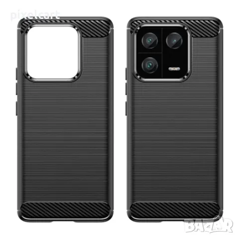 Силиконов Калъф Carbon Fibre Brushed за Xiaomi 13 Pro, черен, снимка 2 - Калъфи, кейсове - 47983389