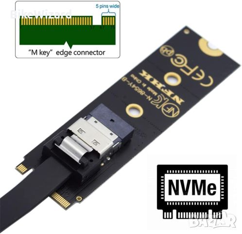 chenyang CY M.2 NVME NGFF M-Key SSD конектор адаптер за SSD дънна платка 2280 22110 НОВО, снимка 3 - Друга електроника - 45863523