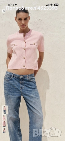 Розова жилетка с къс ръкав Zara, снимка 2 - Жилетки - 52565025