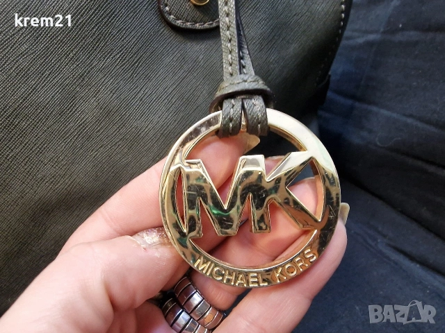 Michael Kors Cindy зелена дамска чанта, снимка 6 - Чанти - 53218547