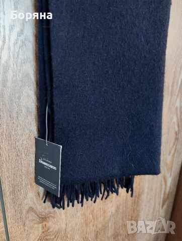 Dressman нов с етикет шал в тъмно синьо от 100 % вълна, снимка 14 - Шалове - 53724780
