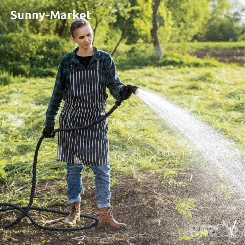 Градински маркуч 30 метра комплект с пистолет 7 Функции, снимка 10 - Напояване - 53557186