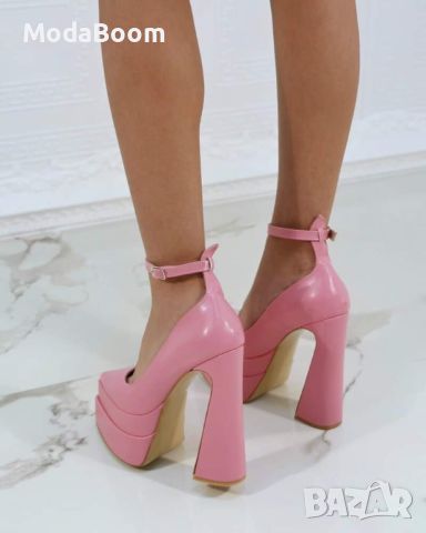 🩷Стилни розови дамски обувки на ток🩷, снимка 2 - Дамски обувки на ток - 45445645