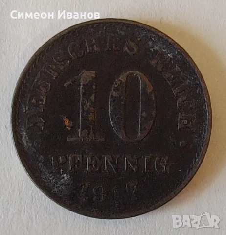  Германия 10 Фенинга 1917 А #833, снимка 1 - Нумизматика и бонистика - 48167336