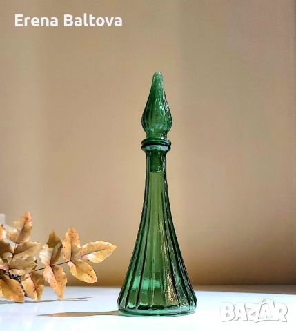 🍃🍀🪷Гарафа декантер Empoli Italy  от 50те Genie Bottle, снимка 1 - Колекции - 46412001