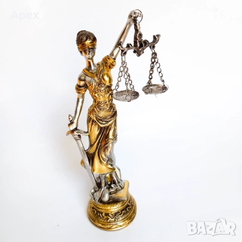 Статуетка на Богинята Темида.Фигура на Богиня на Правосъдието Правото.Подарък за Юрист,Адвокат,Съдия, снимка 2 - Статуетки - 54011998