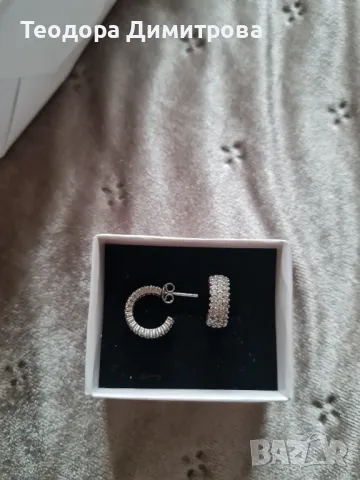Дамски сребърни обеци, снимка 2 - Обеци - 49764901