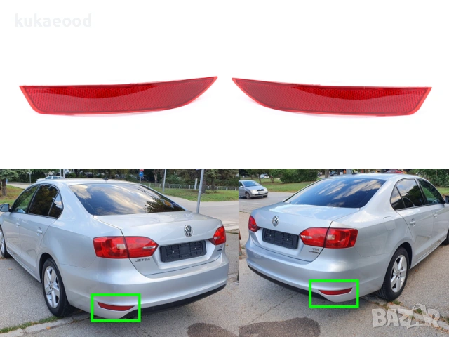 Рефлектор за задна броня на VW Jetta A6 Facelift, снимка 3 - Части - 54106659