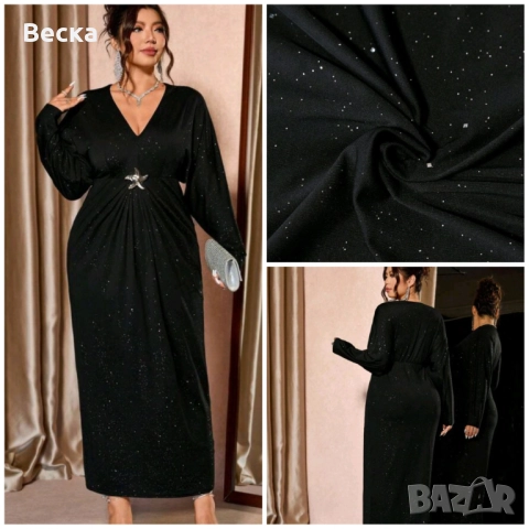 Бляскава рокля 3хл, снимка 3 - Рокли - 52816217