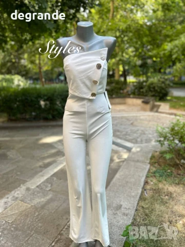 Елегантен дамски гащеризон наличен в бяло и черно , снимка 5 - Гащеризони - 51157082