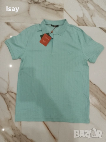 Мъжка тениска ЛОРО ПИАНА М последен размер светло син цвят , снимка 7 - Тениски - 53838840