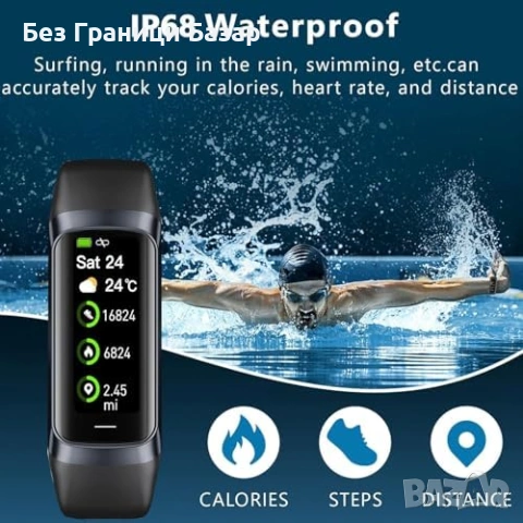 Нов Фитнес тракер AMOLED пулс SpO2 сън IP68 смарт гривна здраве проследяване, снимка 4 - Смарт гривни - 53836214