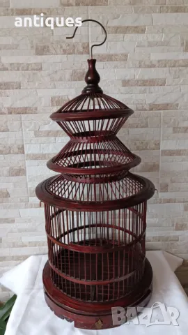 Стар китайски дървен кафез - ръчна изработка - рядък модел - 19в.