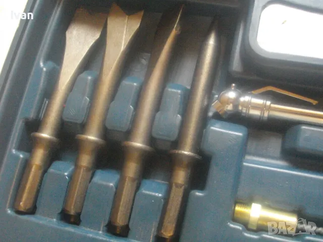 33 ЧАСТИ НОВ НЕПЪЛЕН КОМПЛЕКТ ПНЕВМАТИЧНИ ИНСТРУМЕНТИ MAUK GERMANY  КЪРТАЧ/ОБДУХВАЧ/ШИЛА/ТОРСОВЕ/, снимка 14 - Други инструменти - 50181798