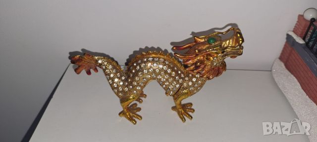 Статуетка Фигура златен дракон , снимка 3 - Статуетки - 45324508
