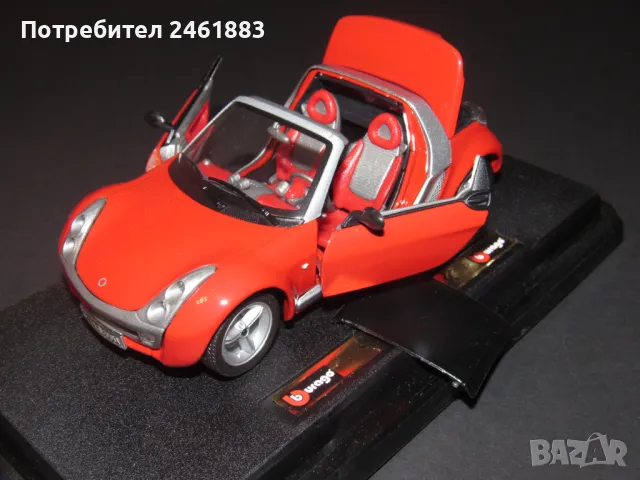 1/24 Bburago made in Italy Smart Roadster метална колекционерска количка. Нова, снимка 1 - Колекции - 49578956