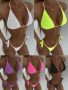 Секси дамски едноцветен бански костюм с разделени презрамки, 8цвята 