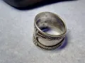 СТАРИНЕН РЕТРО АРТ ОРНАМЕНТИРАН СРЕБЪРЕН ПРЪСТЕН СРЕБРО ВИСОКА ПРОБА МАЙСТОРСКО БИЖУ 34933, снимка 2