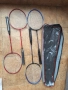 Ракети за бадминтон  4 броя/Mрежа за бадминтон със стойки, снимка 1