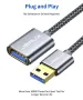 JSAUX USB 3.0 удължител, USB A мъжко към женско, найлонова оплетка, бърз трансфер, 180см, снимка 2