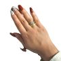 Красив дамски пръстен от неръждаема стомана с хубав блестящ камък, снимка 1 - Пръстени - 45852219