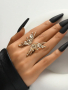 Модерен и ефектен кукленски пръстен в златисто- пеперуда, снимка 1 - Пръстени - 44961341