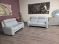 Италиански сив кожен комплект дивани тройка и двойка с ел. релакс, снимка 13