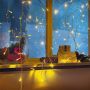 Коледна LED светлинна завеса, 100 процента водо и влаго защитена, Дължина: 3метра, Висулки: 60см, бя, снимка 6
