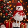 Декоративен коледен снежен човек с дълги крака – 80 см, снимка 3