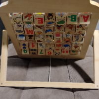 Дървена детска образователна играчка. Немска азбука и числа с примерни думички и картинки. , снимка 8 - Образователни игри - 45036146