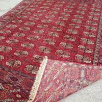 Ръчно тъкан огромен Туркменски килим модел Бухара килимът няма забележки просто трябва да се освежи, снимка 1 - Килими - 45452941