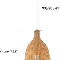 LOFOB Бохо ръчно изработена лампа от естествен плетен ратан, снимка 6 - Лампи за таван - 45370473