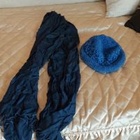 Шал и шапка в синьо , снимка 1 - Шалове - 45717929