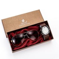 Мъжки подаръчен комплект, красиво опакован ръчен часовник и комплект слънчеви очила 2 в 1 за Свети В, снимка 4 - Подаръци за мъже - 45766149