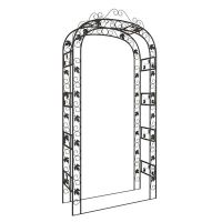 vidaXL Градинска арка, черна, 116x45x240 см, стомана(SKU:319350, снимка 1 - Други - 45444851