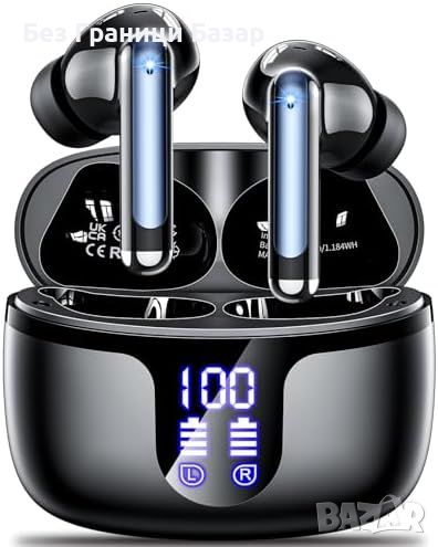 Нови Безжични Слушалки Bluetooth 5.3 с ENC Шумопотискане и LED Дисплей, снимка 1