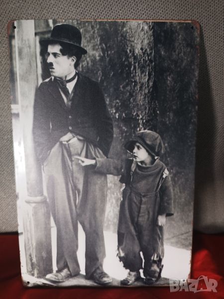 Charlie Chaplin The Kid-метална табела(плакет), снимка 1