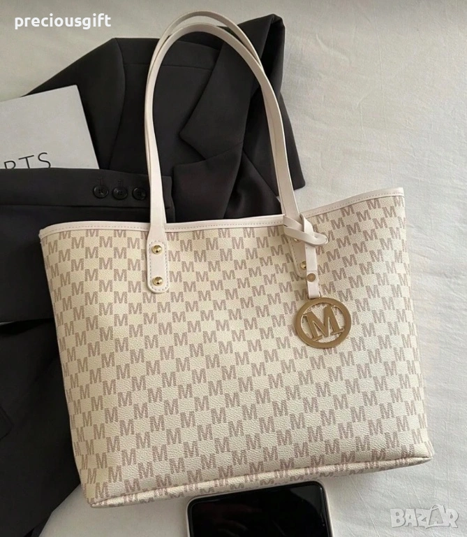 Дамска голяма бяла чанта, снимка 1